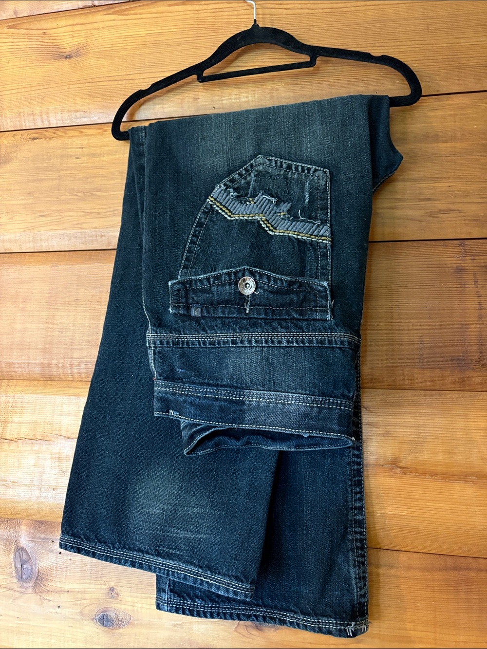 2000’s Y2K True Republic Dark Wash Distressed Jeans, 38x30